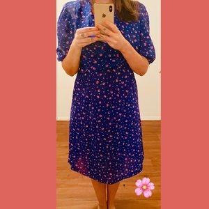Vintage Blue Floral Dress *real vintage*